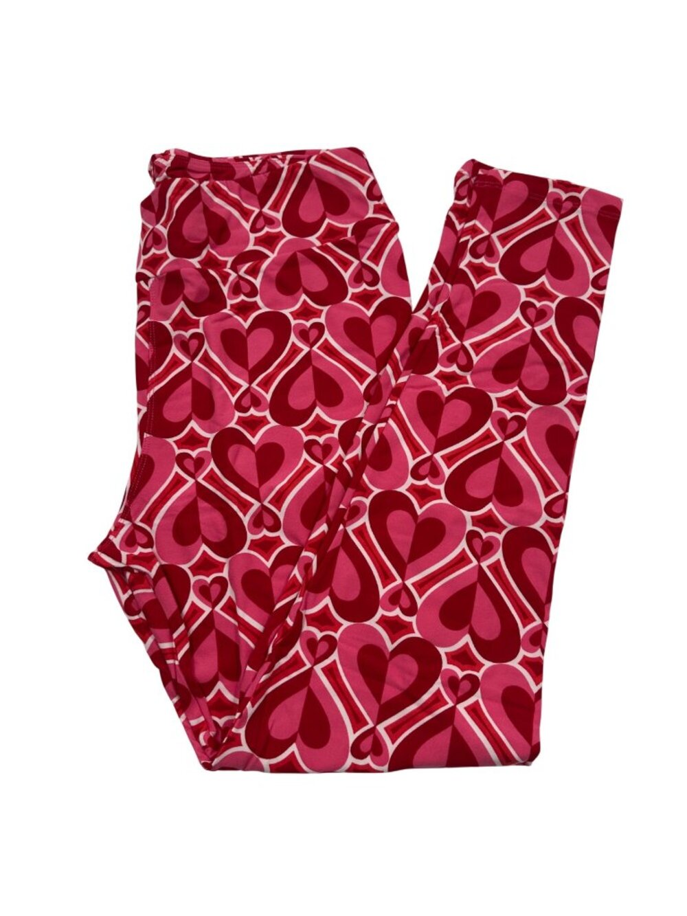 LuLaRoe TC Leggings Womens Tall Curvy Valentines Hearts Red Pink New